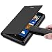 Produktbild Cadorabo Hülle kompatibel mit Nokia Lumia 925 aus Premium Kunst Leder Flip Klappbare Stoßfeste Magnetische [Standfunktion] [Kartenfächern] Cover Hülle für Nokia Lumia 925 Tasche in Schwarz