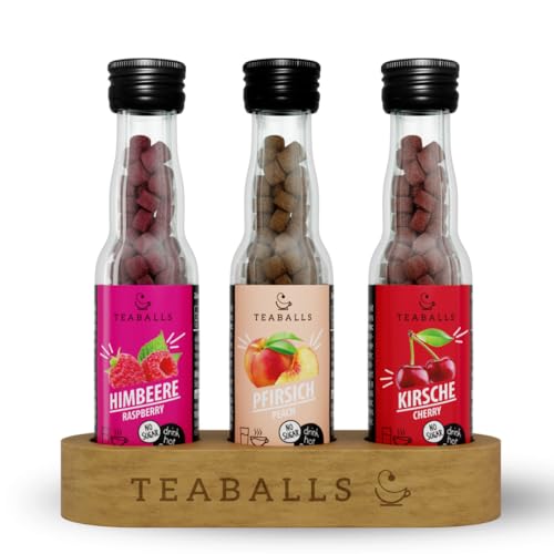 TEABALLS Set DANCE MIX mit Himbeere, Pfirsich, Kirsche 3er Pack für 225 Tassen Tee