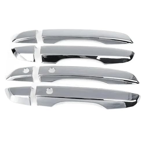 YUEYZHK for Civic 10th Gen 2016-2021 Car Carbon Fiber Black Exterior Door Handle Moulding Cover Trim W/Keyless Entry Decor(Type F)