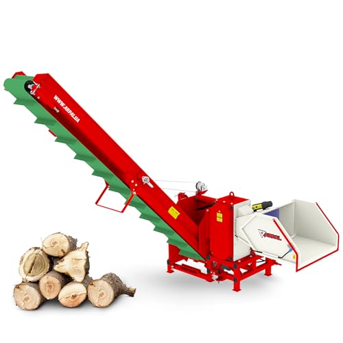 ARPAL Holzhacker AM-200TR-K für Traktor, extrem leistungsstark, Aststärke bis 200 mm, Leistung 14 m³/h, mit integriertem Holzförderer (bis 4 m Höhe), 3 Jahre Garantie