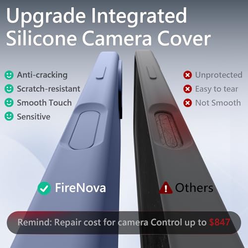 Image of FireNova Magnetic for iPhone 17 Case, Compatible with MagSafe, [Integrated Silicone Camera Control Button] [Camera Protection] Anti-Scratch Microfiber Lining Phone Case, 6.3 inch, Lavender Gray