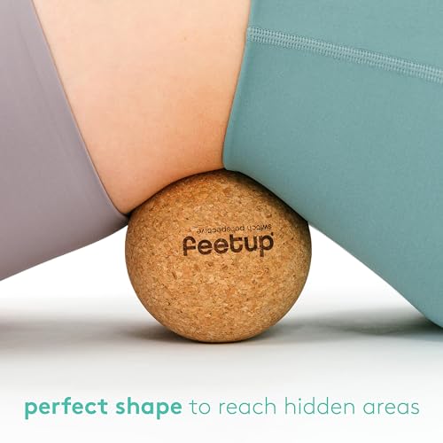 Image of FeetUp - Peanut Massage Ball, Double Massage Ball for Neck, Back, and Legs; Ideal for Muscle Massage, Trigger Points, Yoga Therapy; Pure Cork Balls for Deep Massage