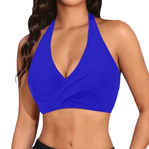 Maillot de bain push up bleu taille S à col en V maintien et couverture totale