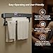 Electric Towel Warmer Rack with Touch Screen, Wall Mounted Energy-Saving Heated Towel Warmer with Air Purification and Drying Function, Bathroom Heated Towel Rack for Bathroom, Spa, Hotels, Grey