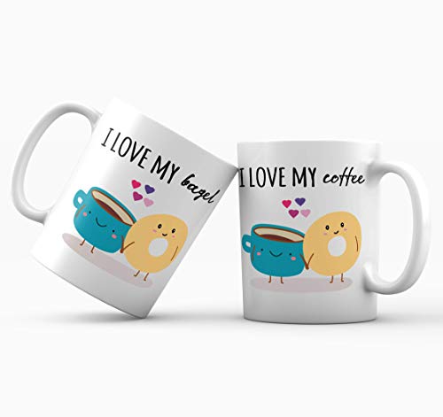 Couple Mugs, Couple Coffee Mugs, Coffee Meets Bagel, Bagel Gift, Couple Mug Set, Coffee Meet Bagel, Coffee Bagel, His and Hers Mugs, tea mug, coffee mug, 11oz, 15oz, gift