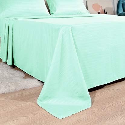 JÁCLER Full 4 Piece Sheet Set- Microfiber Bedding - Bed Sheets - Extra Soft - Easy Fit - Breathable & Cooling Sheets - Comfy, Wrinkle, Fade - Stain Resistant– Stripe Aqua