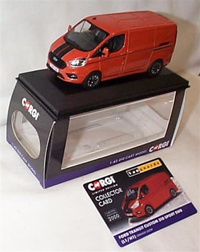 Image of Corgi Vanguards F0RD Transit Custom Sport Orange vehicle 1:43 scale diecast model