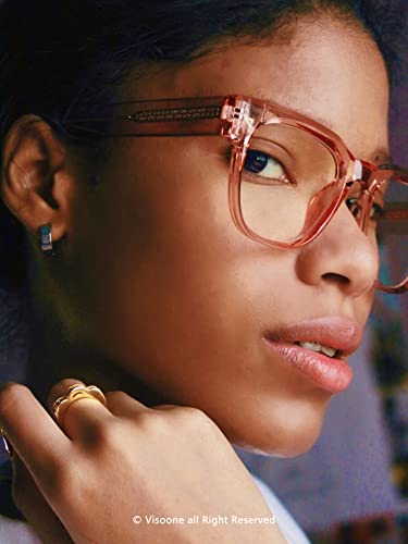 Image of VISOONE Square TR90 Blue Light Blocking Glasses with Anti Glare Computer Glass Woman and Men SAGE