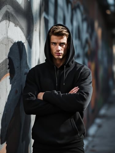Image of Glowic Men's Hoodie | Oversized Stylish Sweatshirt for Winter Wear | Trendy Casual Hoodie for Men | Perfect for Gym, Travel, Streetwear Fashion