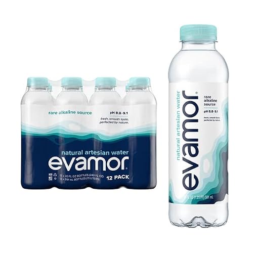 Evamor Natural Alkaline Artesian Water, 20-Oz Bottles (Pack Of 12) #TOP9