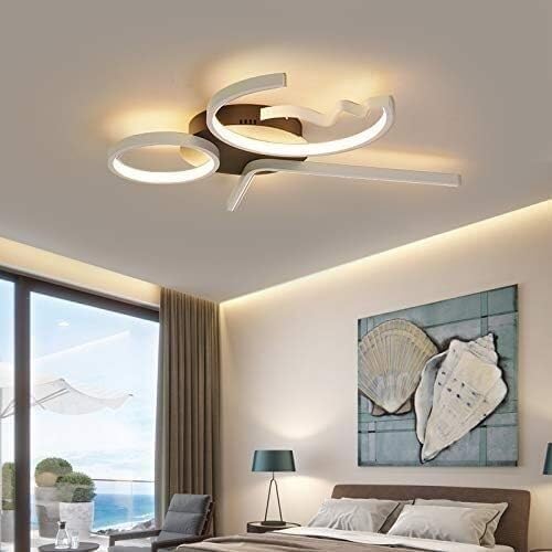 Ceiling Lights Modern Led Lamp Compatible with Living Room Bedroom Luminaire Bedroom Ceiling Lamp Ceiling Light Cover,Chandelier (Warm White 3 Heads White)/Cool White/4 Heads White