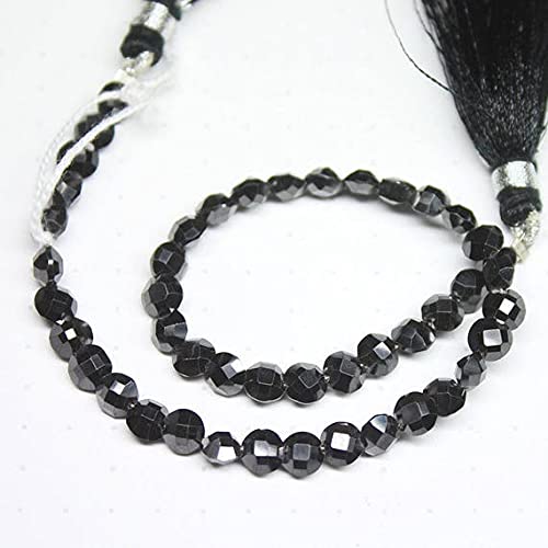 Perles zircon noir facettées 5mm en forme de pièce pour la création de bijoux artisanaux élégants