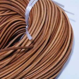 【ラウンドレザーコード 牛革・本革】 薄茶・ベージュ ラウンド・直径-3mm 90m le-r-30-lb
