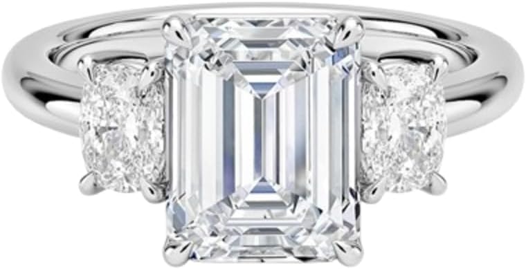 2.5 CT Moissanite Ring Three Stone Moissanite Engagement Ring for Women 10K 14K 18K Gold/925 Silver Vintage Antique Wedding Bridal Set Memorial Gift