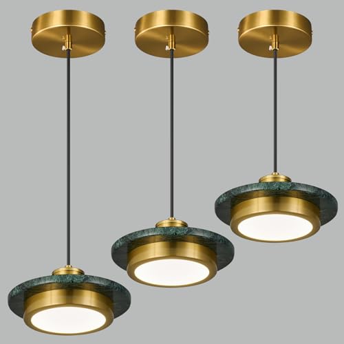 Lbsqj 227-GREEN-3PACK Marble Green Pendant Light Fixtures Kitchen Island Mini Nordic Ceiling Light Fixture Led Modern Chandelier cover
