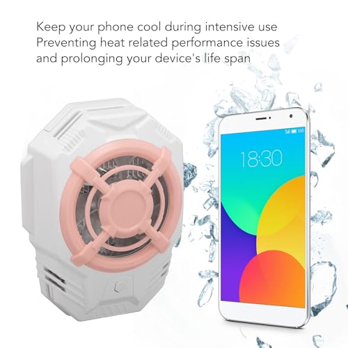 Rankomu Mobiltelefon Kylfläkt, Halvledare, Rosa/Vit, 2 Hastigheter