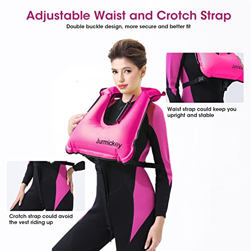 Inflatable Snorkel Vest For Adults, Snorkeling Vest For Kayaking, Buoyancy Vest Swim Jacket For Diving Safety (Pink) #TOP3