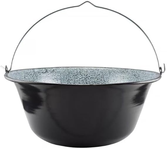 Perfect Home Enamel Goulash Pot – Traditional Outdoor Cooking Cauldron for Stews, Soups, and Goulash (25 Litre)