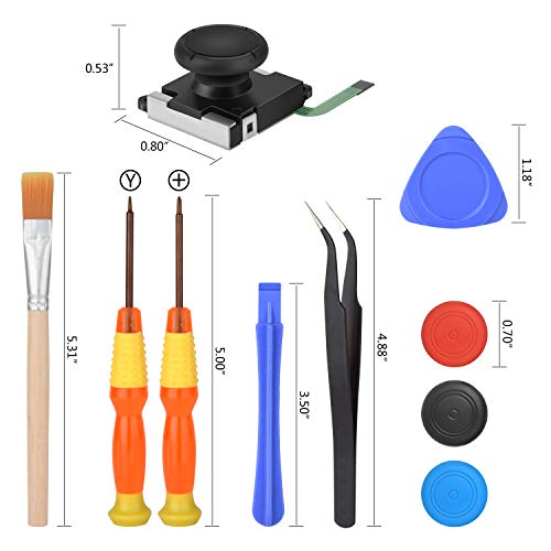Assenic Joystick Replacement For Nintendo Switch Joycon, Joy Con Drift Repair Kit. Ns Joy-Con & Switch Lite Controller Analog Thumb Stick Parts, With Full Repair Tool（2 Pack）. #TOP2
