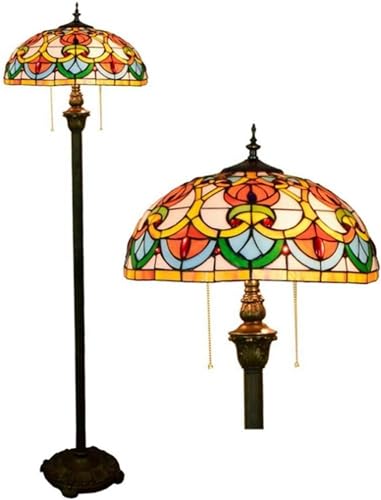 Lámpara de pie elegante de vidrieras retro para un hogar acogedor 2