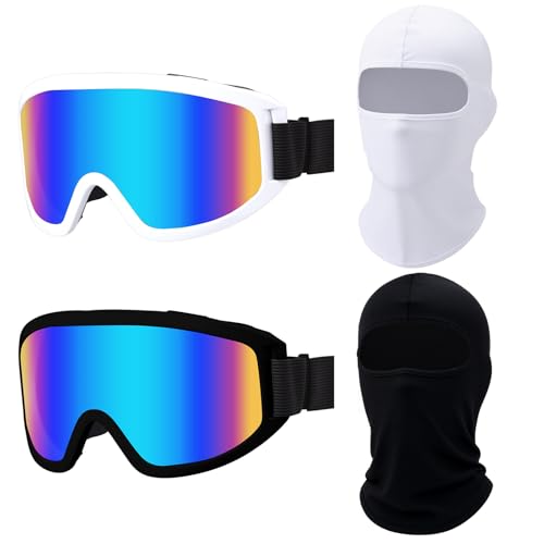 Image of Chicingyou 2 Pack Dirt Bike Goggles with 2 Balaclava Masks, Atv Motocross Motorcycle Goggles, UV Protection for Men Women