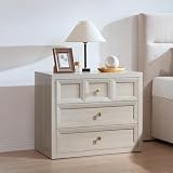 NOWABAY 3 Drawers Nightstand with Charging Station