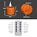 Sanmli 6 Pack Orange LED Tea Lights Rechargeable with Remote Control and Timer, Flickering Warm White Light, Flameless Candles with Charging Station and USB Cable