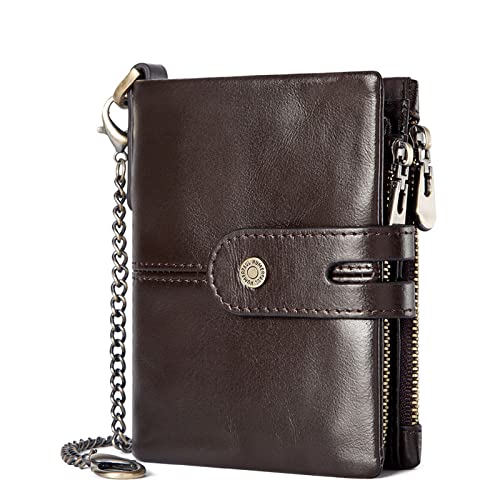 Portefeuille à deux volets homme en cuir véritable de qualité supérieure