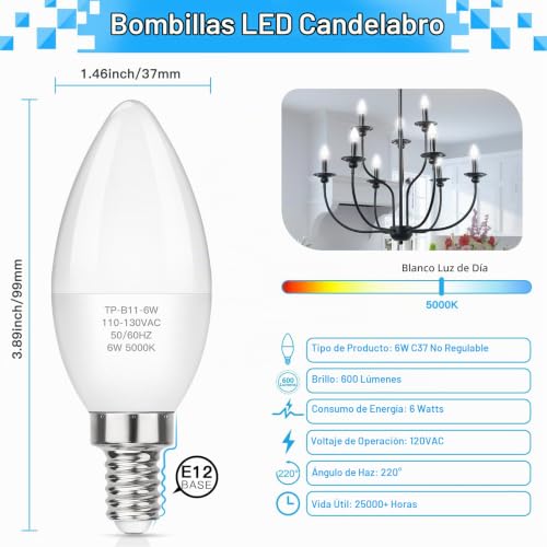 Foco LED tipo vela 5 Imagen adicional