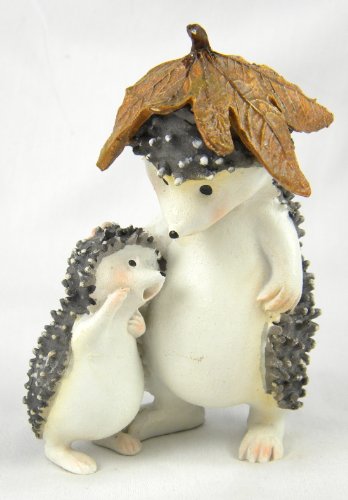 Top Collection Enchanted Story Fairy Garden Hedgehog with Baby Outdoor Statue