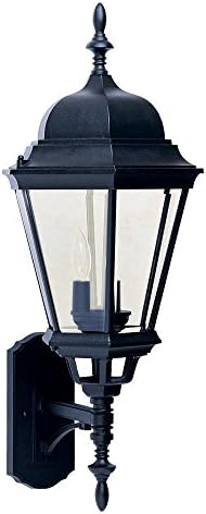 Maxim Lighting 1006BK Three Light Clear Glass Wall Lantern, Black
