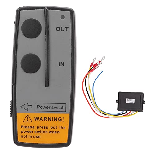 Akozon DC12V/24V 75fts Wciągarka Bezprzewodowa Zestaw Zdalnego Sterowania Uniwersalna Bezprzewodowa Wciągarka Przełącznik Zdalnego Sterowania Elektryczny Kontroler Wciągarki z(Czarny)