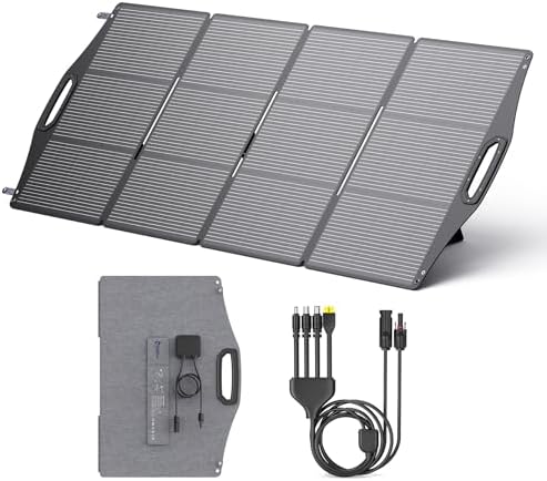 [Célula Solar N-Type] BigBlue 200W ETFE Cargador de Panel Solar para Baterias y Generador Solar, Panel Solar Portátil con Soporte, Impermeable I...