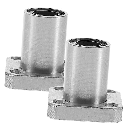 NAMOARLY 2pcs Linear Guide Axis Practical Ball Bearing Flanged Sleeve Bearings Square Flange Linear Bearings Flange Bearing Square Linear Bearings Extra Linear Bearings Ball Bearings Silver