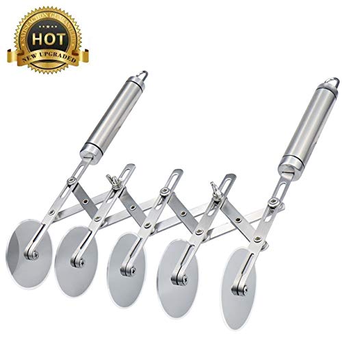 5 Wheel Pastry Cutter Stainless Pizza Slicer Multi-Round Dough Cutter Roller Cookie Pastry