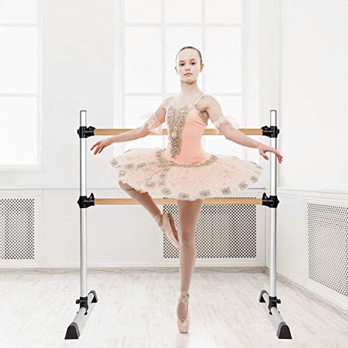 image for Sposuit Ballet Barre Portable Home 4FT Wood Adjustable Ballet Bar for 