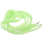 Material: Algodón Cordones luminosos Cordones de zapatos planos que brillan en la oscuridad Zapatos fluorescentes Cordones de zapatos de fiesta para ropa deportiva Zapatillas de deporte Zapatos casuales, verde, 120 CM