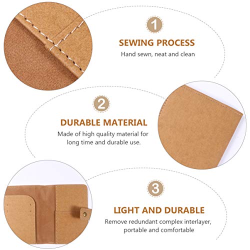 Toyvian Titular Do Passaporte de Couro Caso de Capa de Papel Kraft Rfid Bloqueio Carteira de Viagem