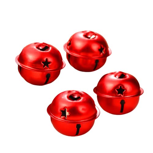 WANYI 20 Piezas Cascabeles Colores Campanilla Navideñas Campanas de Metal Cascabeles de Mascota Campanas Manualidades para DIY Manualidades Fabricación de Joyas Decoración Navideña(Rojo)