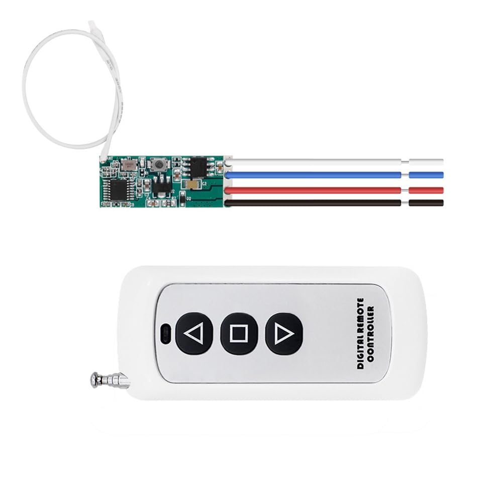 Kit de Télécommande de Moteur DC 12V avec Module Relais sans 433MHz et Émetteur pour Contrôler la Direction et L'Arrêt du Moteur