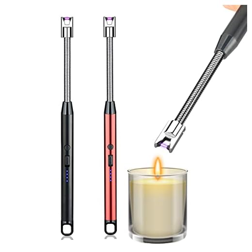 2 Pack Candle Lighter,Arc Lighter with USB Charging,Flameless Windproof,LED Battery Display,Safety Switch,Rotate 360 Degrees,for Aromatherapy,Candles,BBQ,Camping.(Black&Red)…