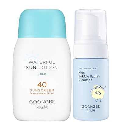 GOONGBE Kids' Bubble Facial Cleanser + Waterful Sun Lotion Mild SPF 40 Bundle