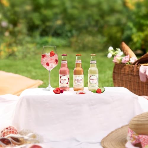 Lillet Berry, vorgemischter Drink aus Lillet Blanc, Erdbeer- & Himbeer-Aromen, fruchtiger Aperitif, aromatisiertes alkoholisches Mixgetränk, 3 x 200ml
