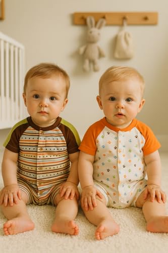 Image of TuddyBuddy 100% Cotton Romper /Jumpsuit /Bodysuit Set for Baby (Pack of 2 Playsuits)