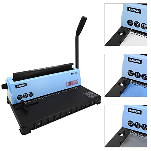 Rayson Td-132 Binding Machine Punch 12 Sheets/Bind 120 Sheets With Sturdy Metal Construction #TOP1