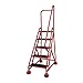 Cotterman - ST-503 A2 C6 P5-5-Step Rolling Ladder, Antislip Vinyl Step Tread, 75 in Overall Height, 450 lb Load Capacity