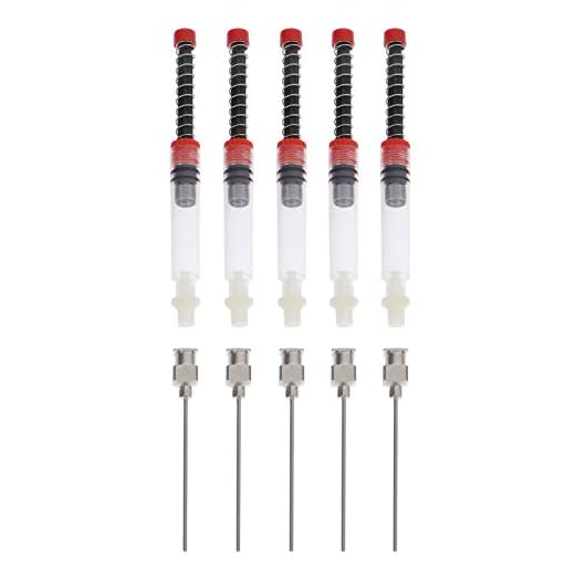 NUOBESTY 5 Piezas de Jeringa de Llenado de Tinta con Punta de Aguja Plástica para Pluma Estilográfica Roja