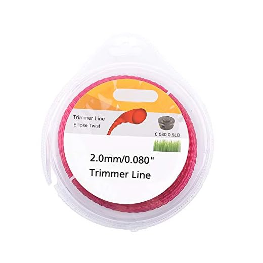 HONEYRAIN Heavy Duty 2.0mm/0.080" Round Twist Nylon Trimmer Line for Garden Grass Trimmers-0.5 Pound 272 Feet