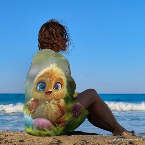 Serviettes de plage Easter Chick séchage rapide 130x80cm - 5