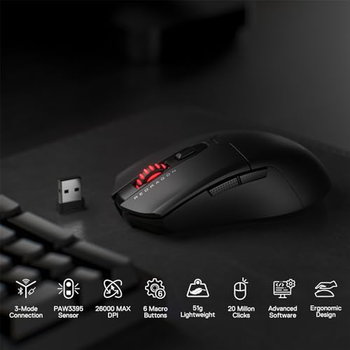 Mouse Wireless Redragon Fyzu Pro Preto